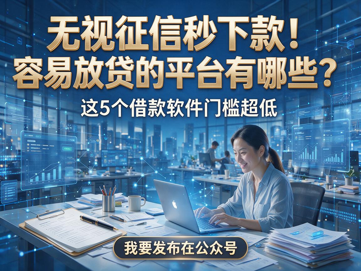 无视征信秒下款！容易放贷的平台有哪些？这5个借款软件门槛超低