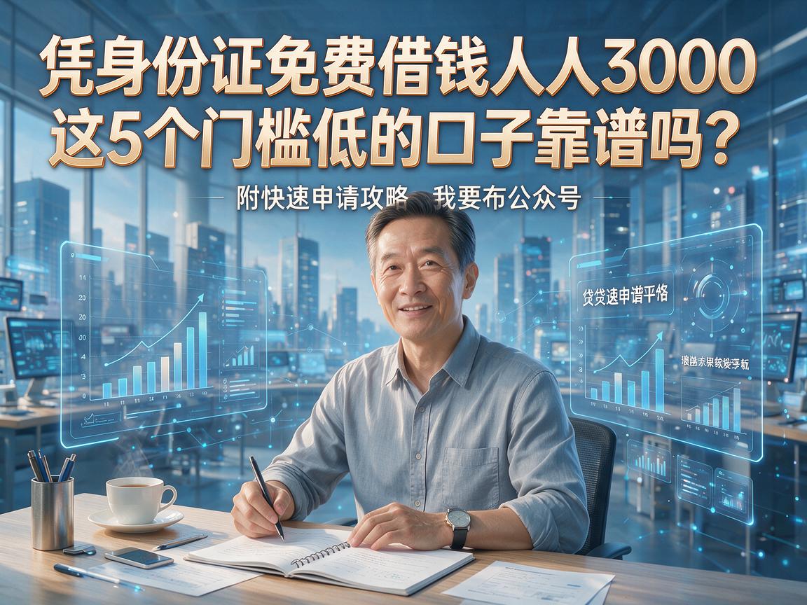 凭身份证免费借钱人人3000，这5个门槛低的口子靠谱吗？附快速申请攻略