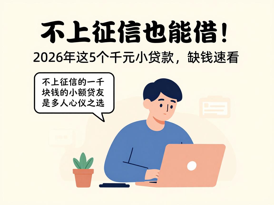 不上征信也能借！2026年这5个千元小贷款，缺钱速看