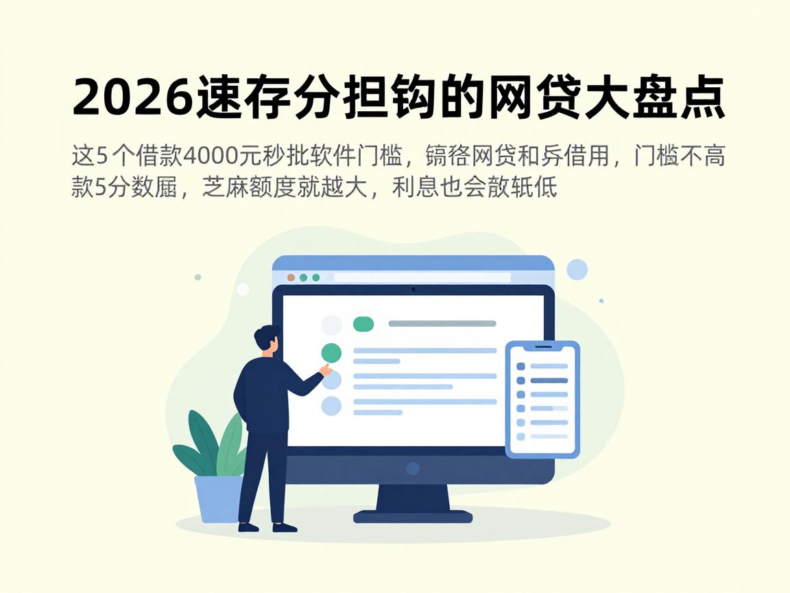 2026速存！与芝麻信用分挂钩的网贷大盘点，这5个借款4000元秒批软件门槛不高
