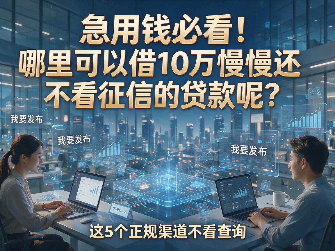 急用钱必看！哪里可以借10万慢慢还不看征信的贷款呢？这5个正规渠道不看查询