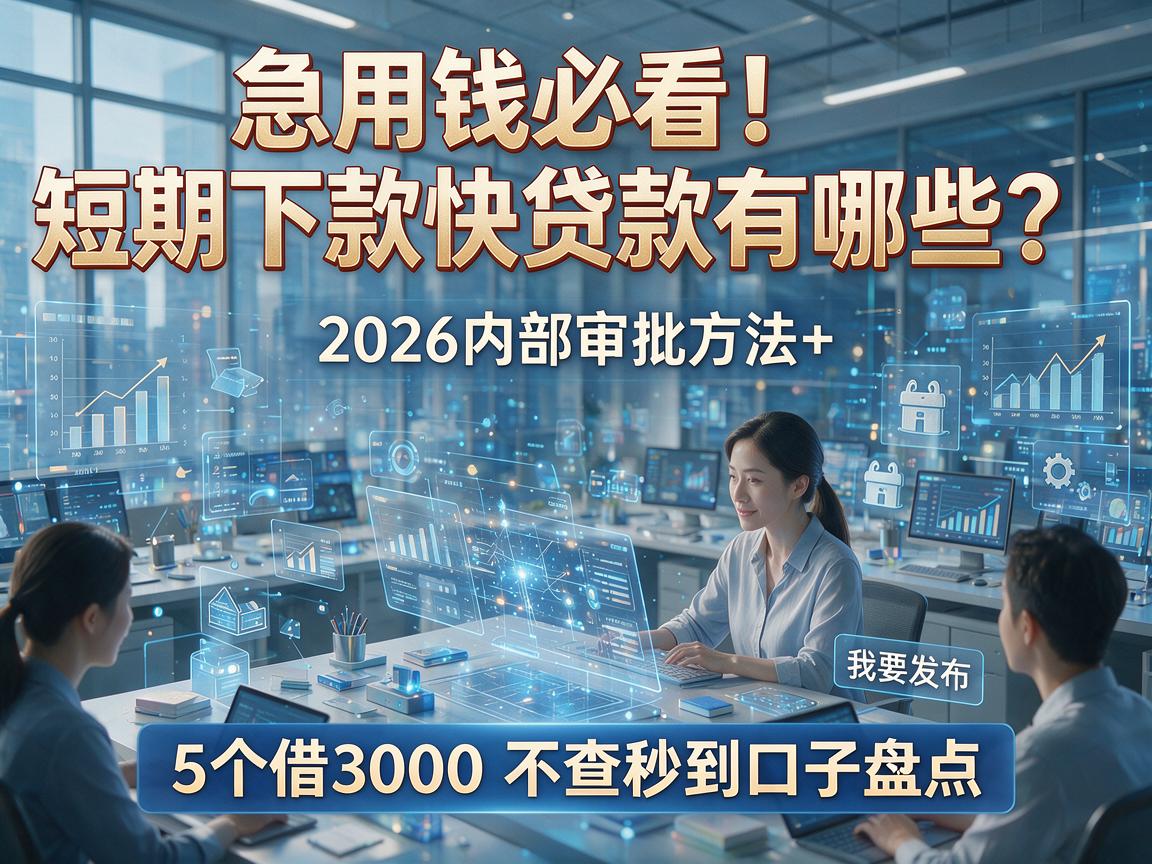 急用钱必看！短期下款快贷款有哪些？2026内部审批方法+5个借3000不查秒到口子盘点