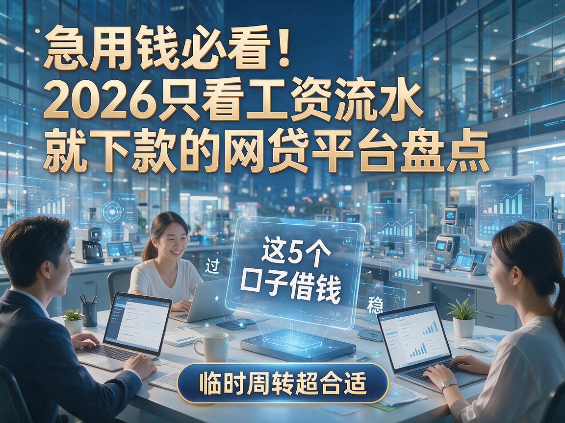 急用钱必看！2026只看工资流水就下款的网贷平台盘点，这5个口子借钱稳过，临时周转超合适
