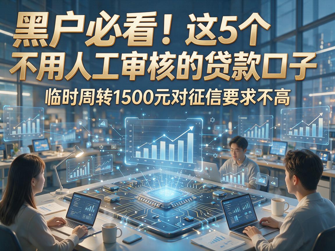 黑户必看！这5个不用人工审核的贷款口子，临时周转1500元对征信要求不高