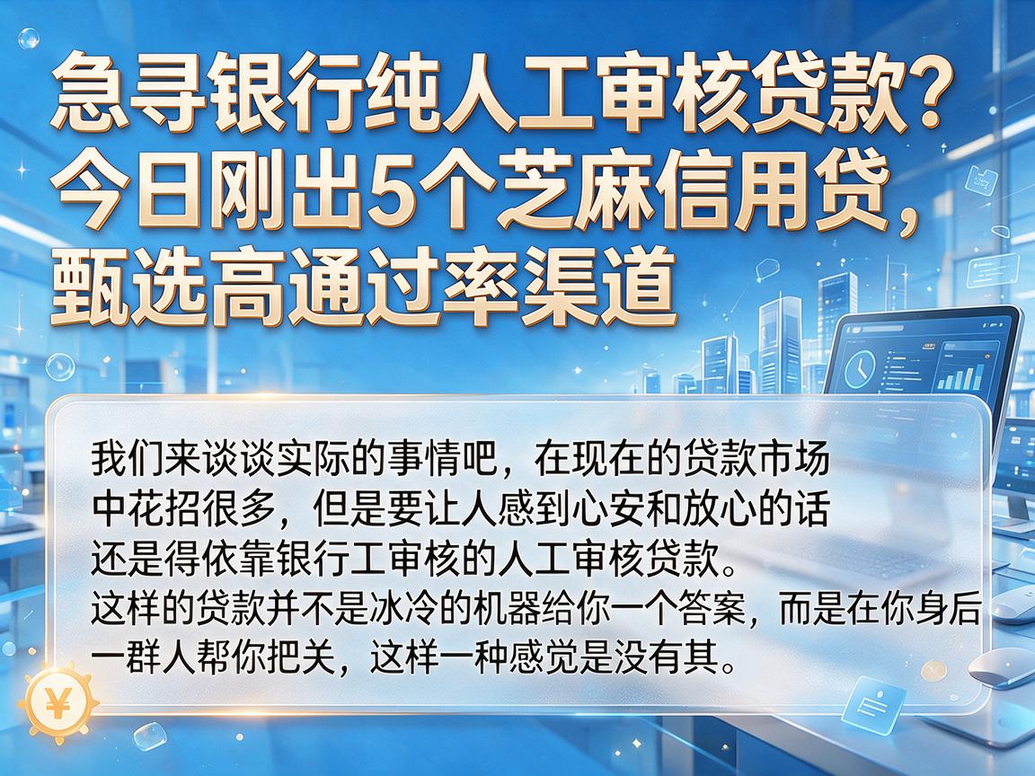 急寻银行纯人工审核贷款?今日刚出5个芝麻信用贷,甄选高通过率渠道