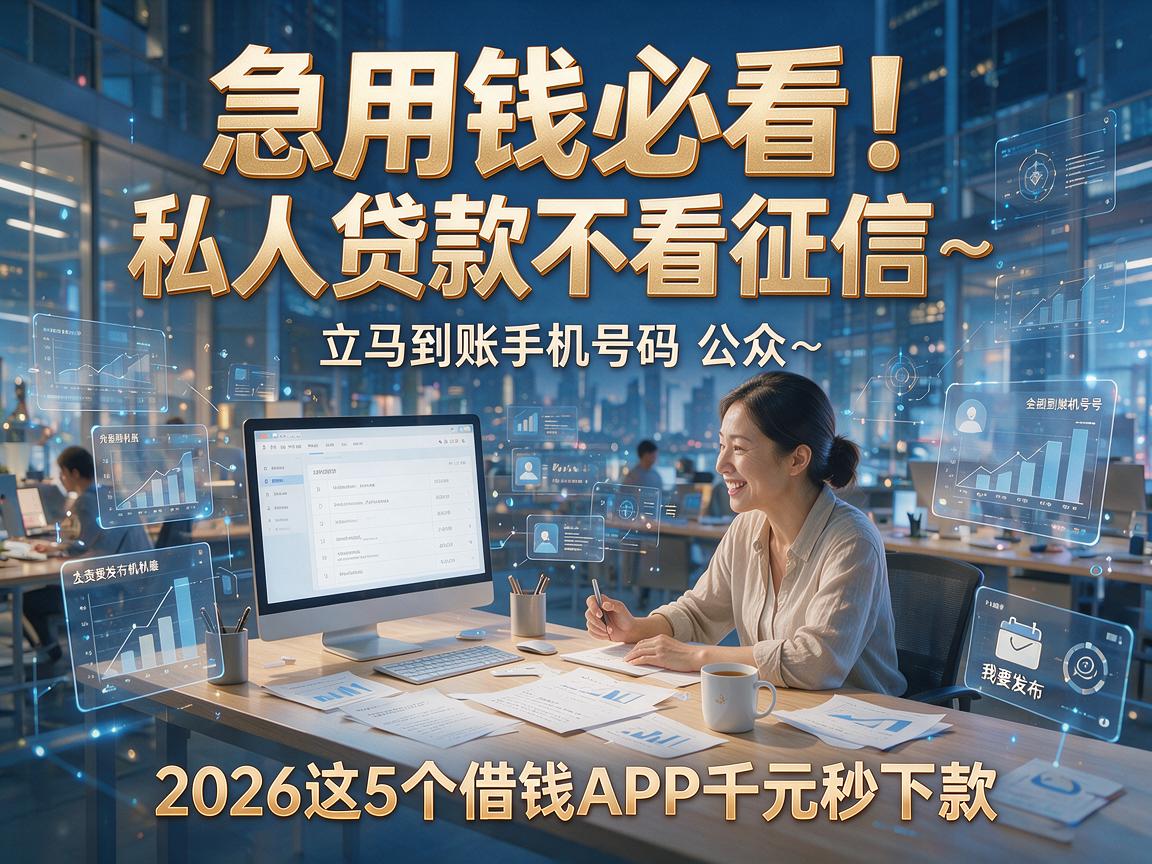 急用钱必看!私人贷款不看征信~立马到账手机号码,2026这5个借钱APP千元秒下款