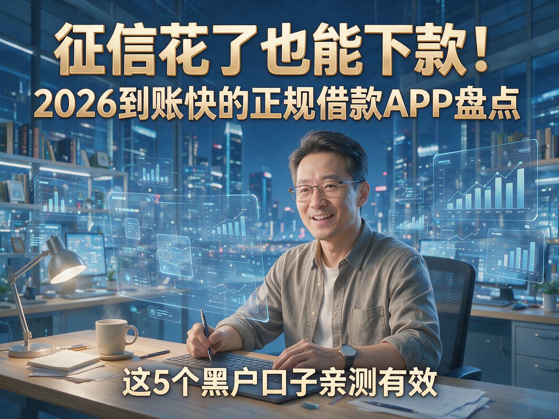 征信花了也能下款！2026到账快的正规借款APP盘点，这5个黑户口子亲测有效