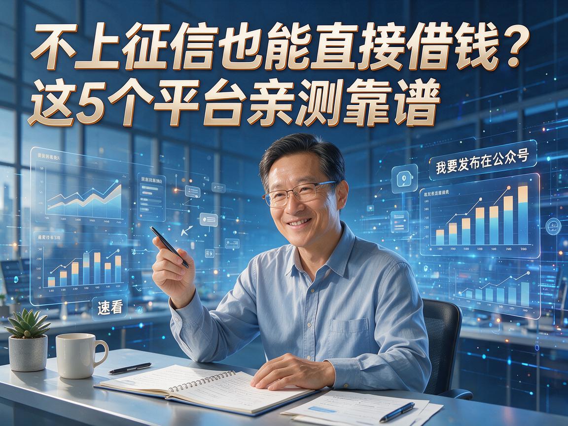 不上征信也能直接借钱？这5个平台亲测靠谱，速看！