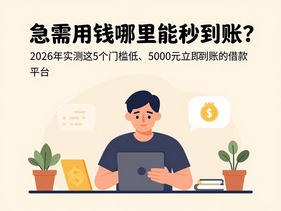 急需用钱哪里能秒到账?2026年实测这5个门槛低、5000元立马到账的借款平台