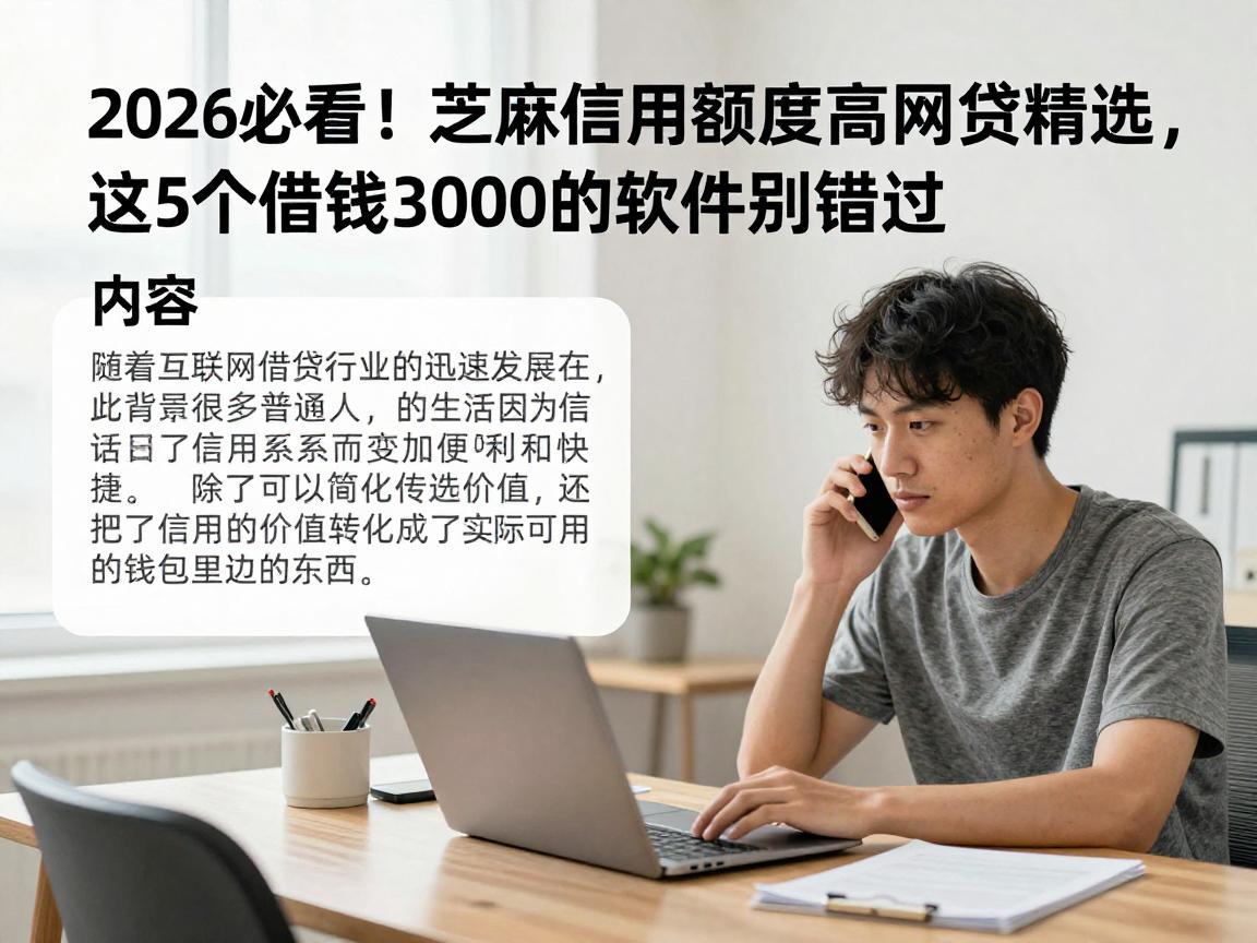 2026必看！芝麻信用分额度高网贷精选，这5个借钱3000的软件别错过