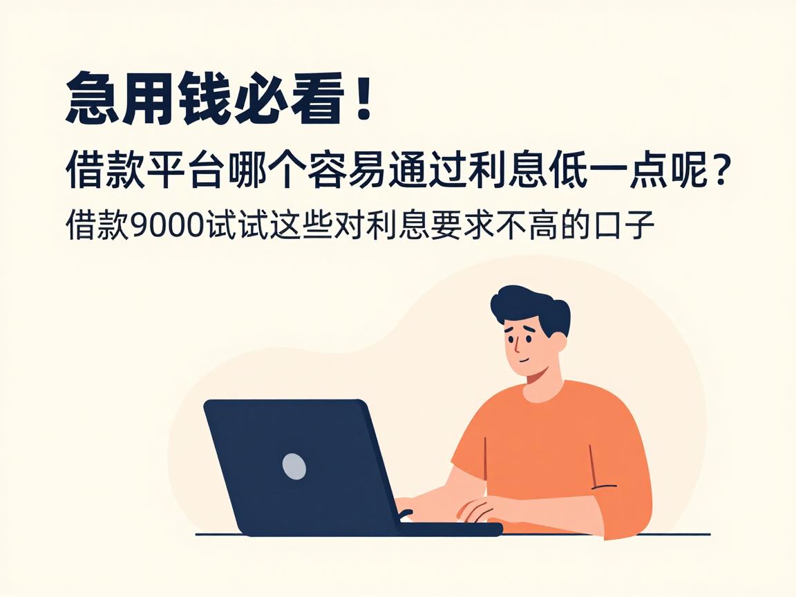 急用钱必看！借款平台哪个容易通过利息低一点呢？借款9000试试这些对利息要求不高的口子
