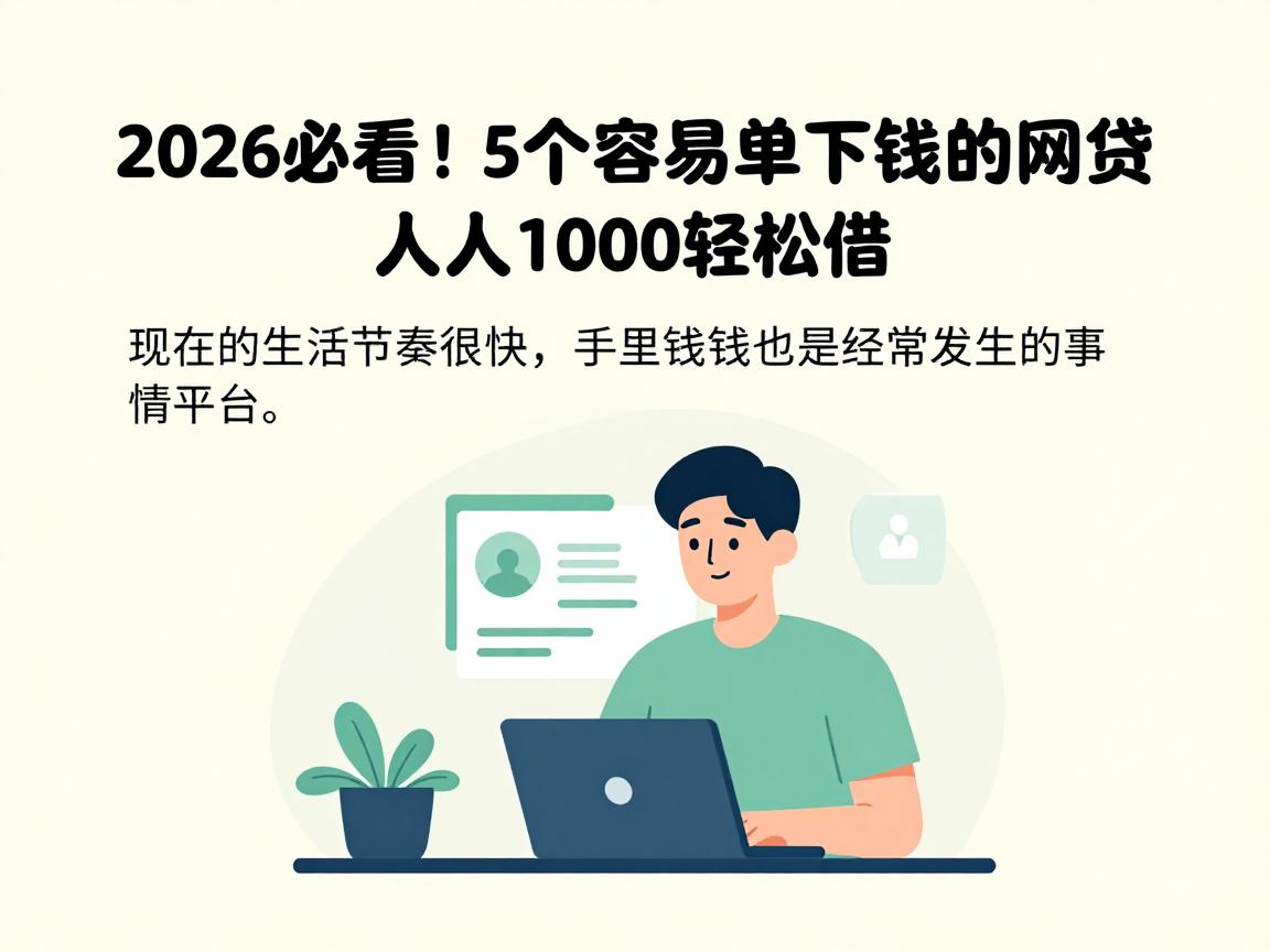2026必看!5个容易简单下钱的网贷,人人1000轻松借