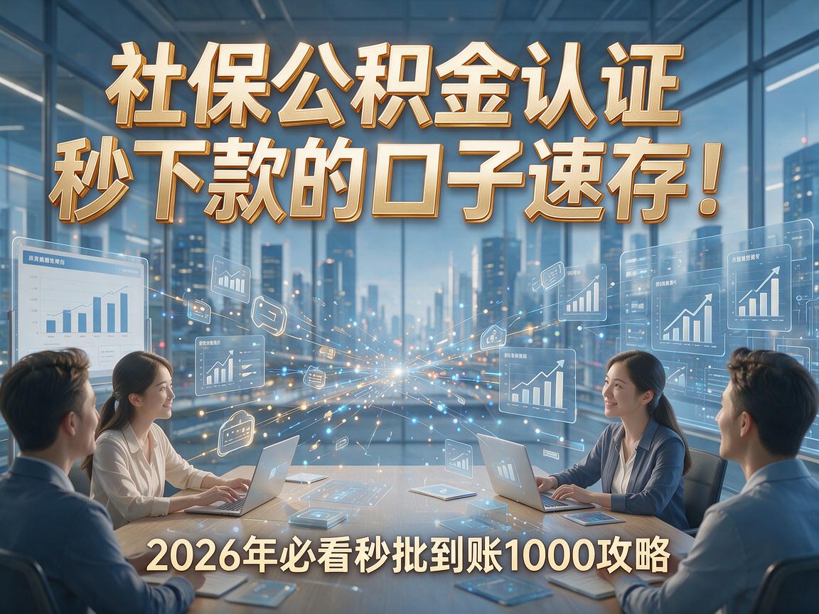 社保公积金认证秒下款的口子速存！2026年必看秒批到账1000攻略