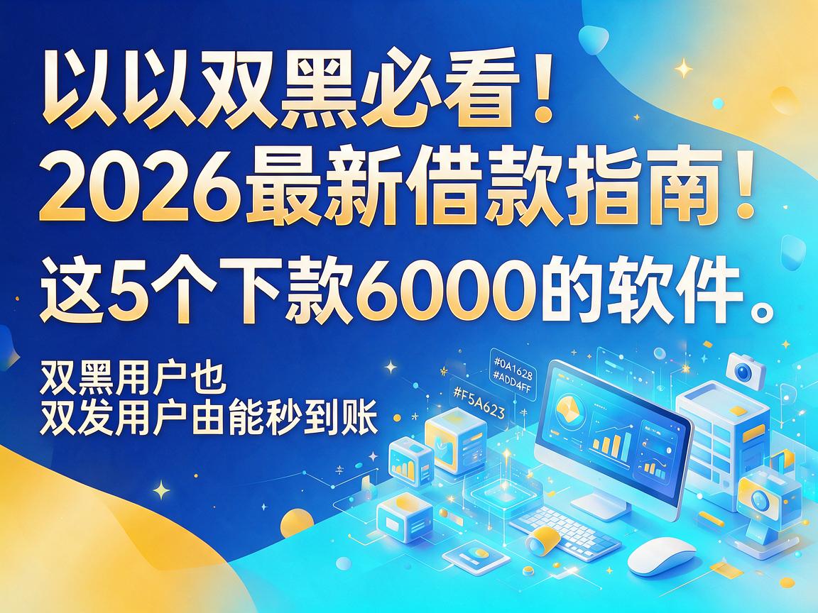 双黑必看！2026最新借款指南：这5个下款6000的软件，双黑用户也能秒到账