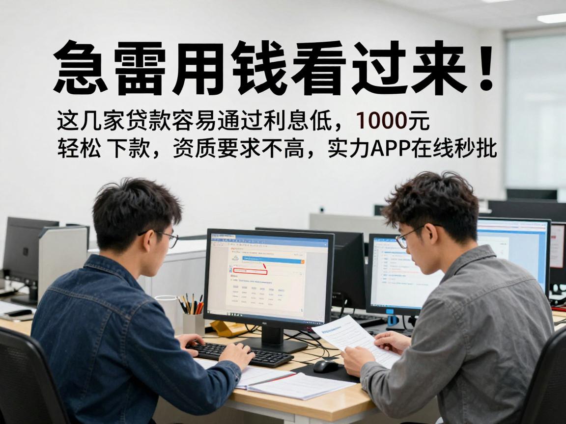 急需用钱看过来！这几家贷款容易通过利息低，1000元轻松下款，资质要求不高，实力APP在线秒批