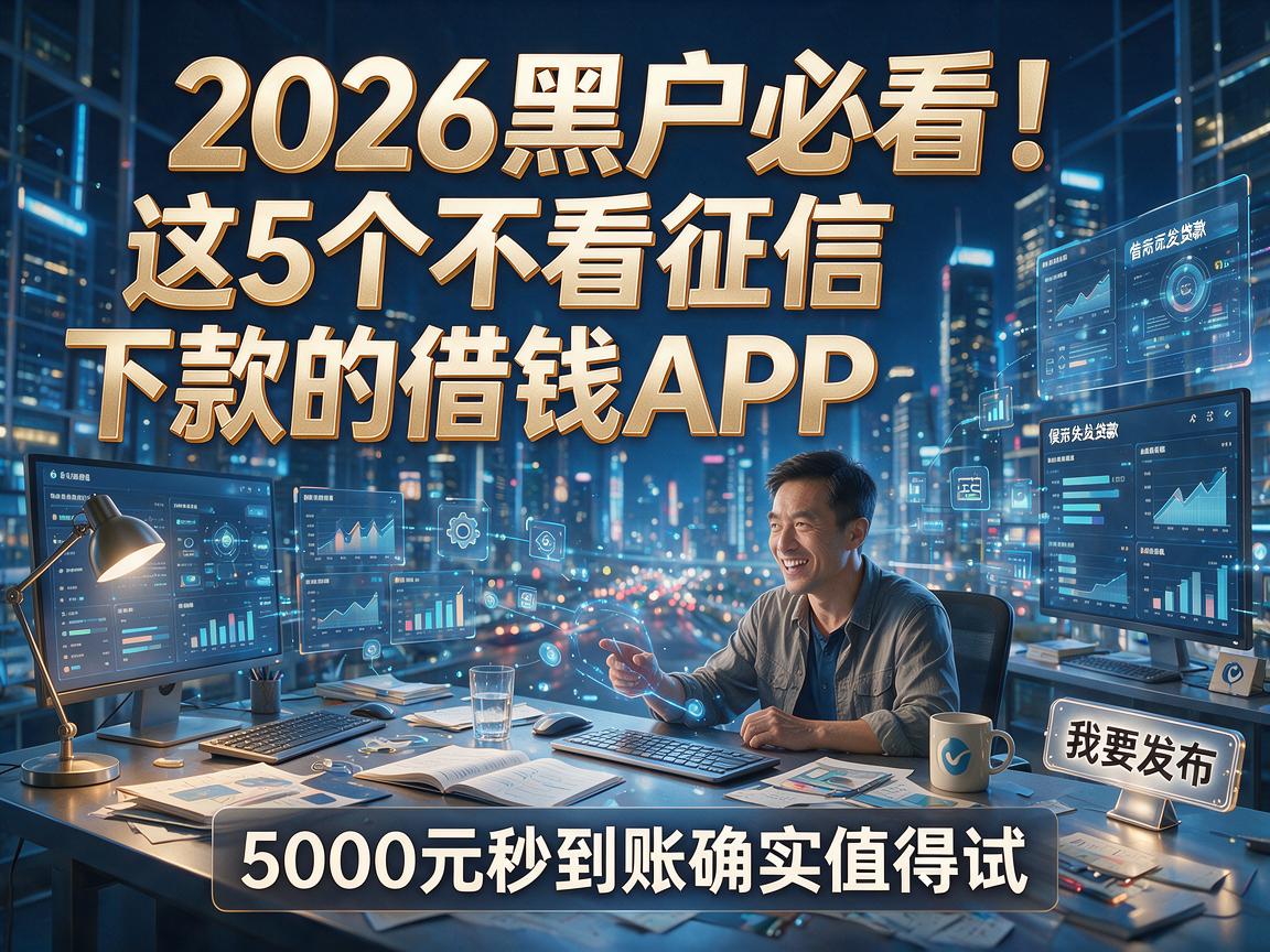 2026黑户必看！这5个不看征信下款的借钱APP，5000元秒到账确实值得试