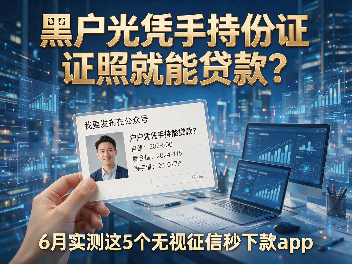 黑户光凭手持身份证照就能贷款?6月实测这5个无视征信秒下款App