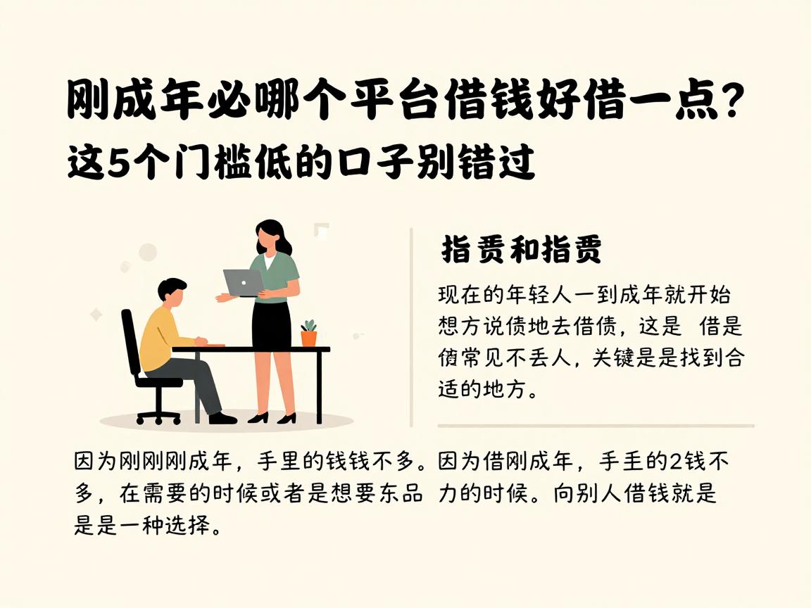 刚成年必看！2026年哪个平台借钱好借一点？这5个门槛低的口子别错过
