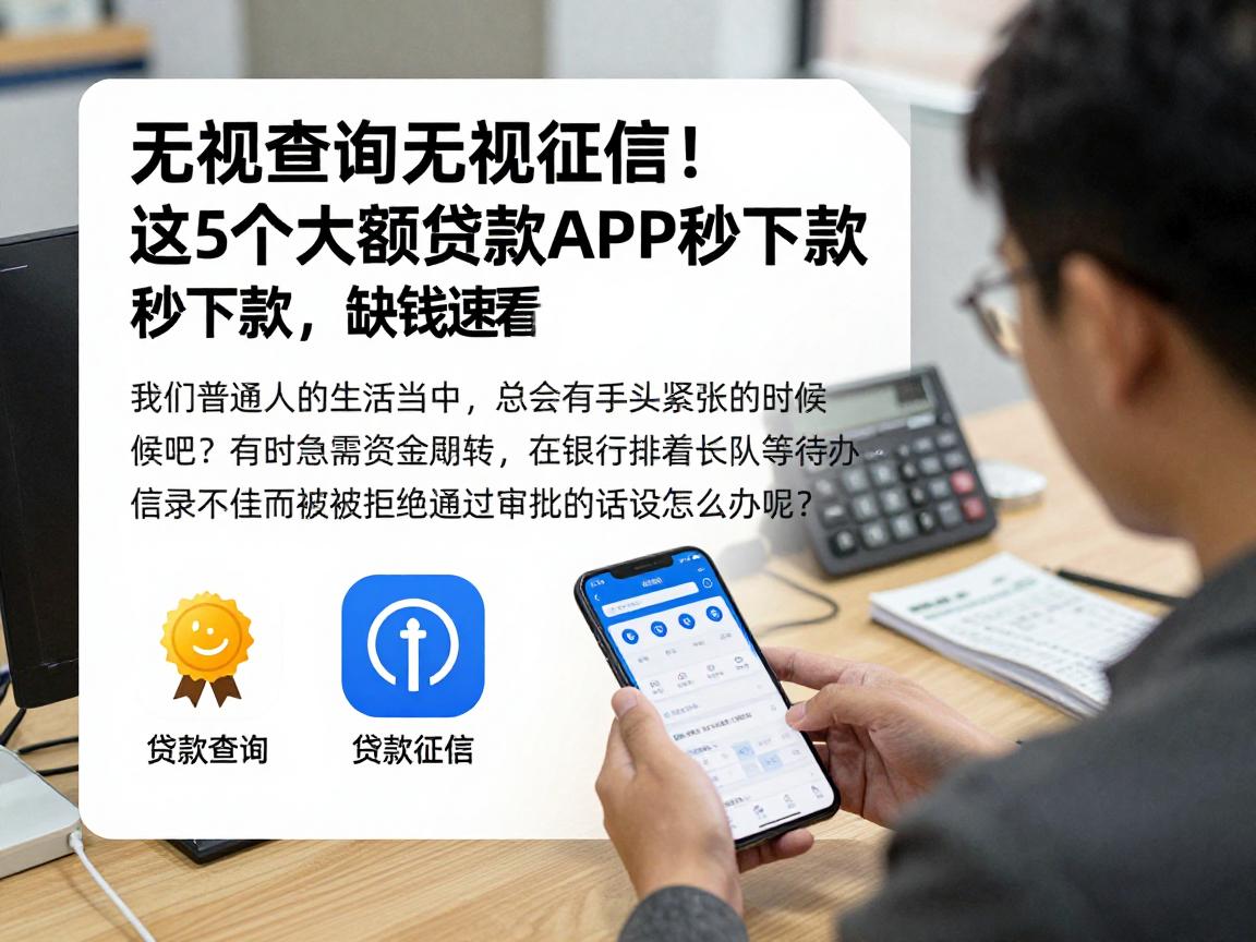 无视查询无视征信!这5个大额贷款APP秒下款,缺钱速看