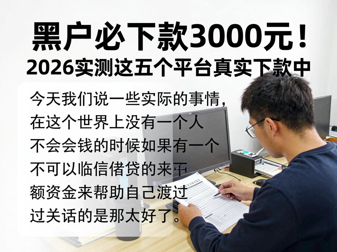 黑户必下款3000元！2026实测这五个平台真实下款中