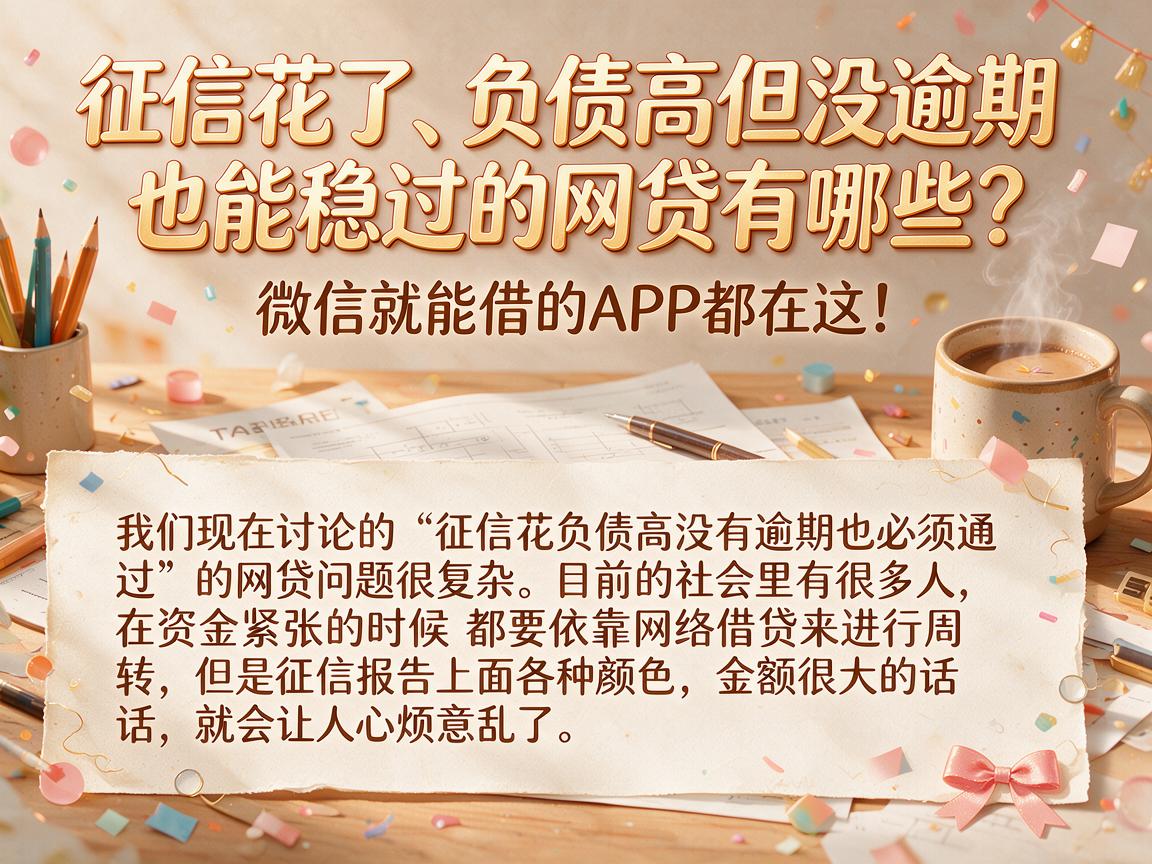 征信花了、负债高但没逾期也能稳过的网贷有哪些？微信就能借的APP都在这！