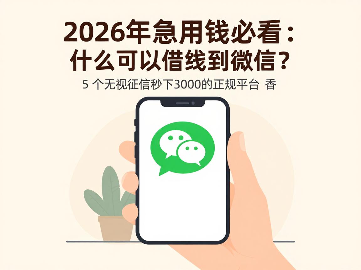 2026年急用钱必看：什么可以借钱到微信？这5个无视征信秒下3000的正规平台真香