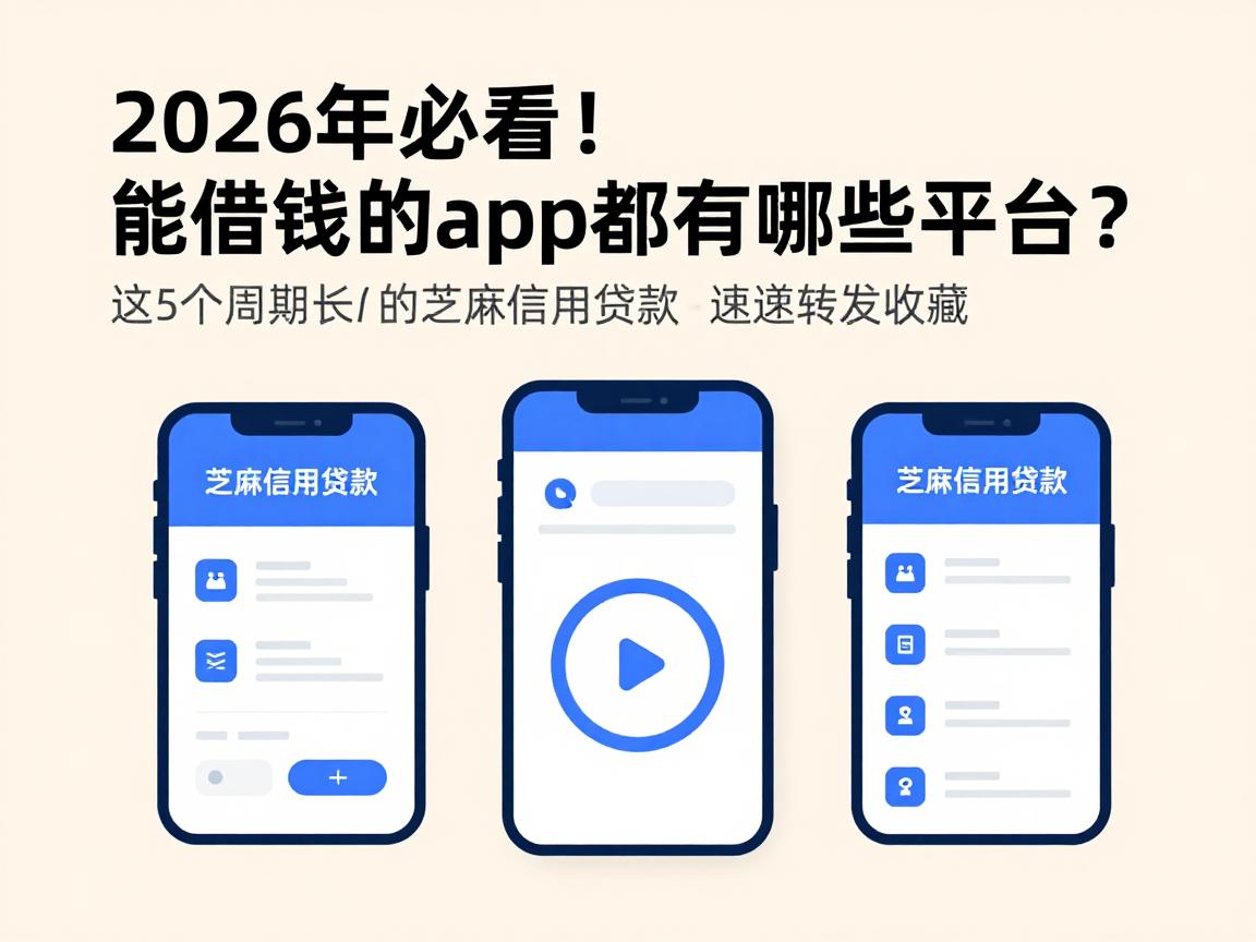 2026年必看!能借钱的app都有哪些平台?这5个周期长的芝麻信用贷款速速转发收藏