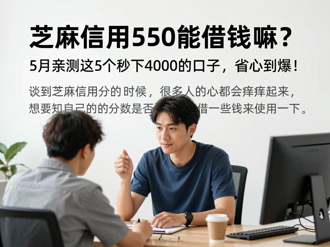 芝麻信用550能借钱嘛？5月亲测这5个秒下4000的口子，省心到爆！