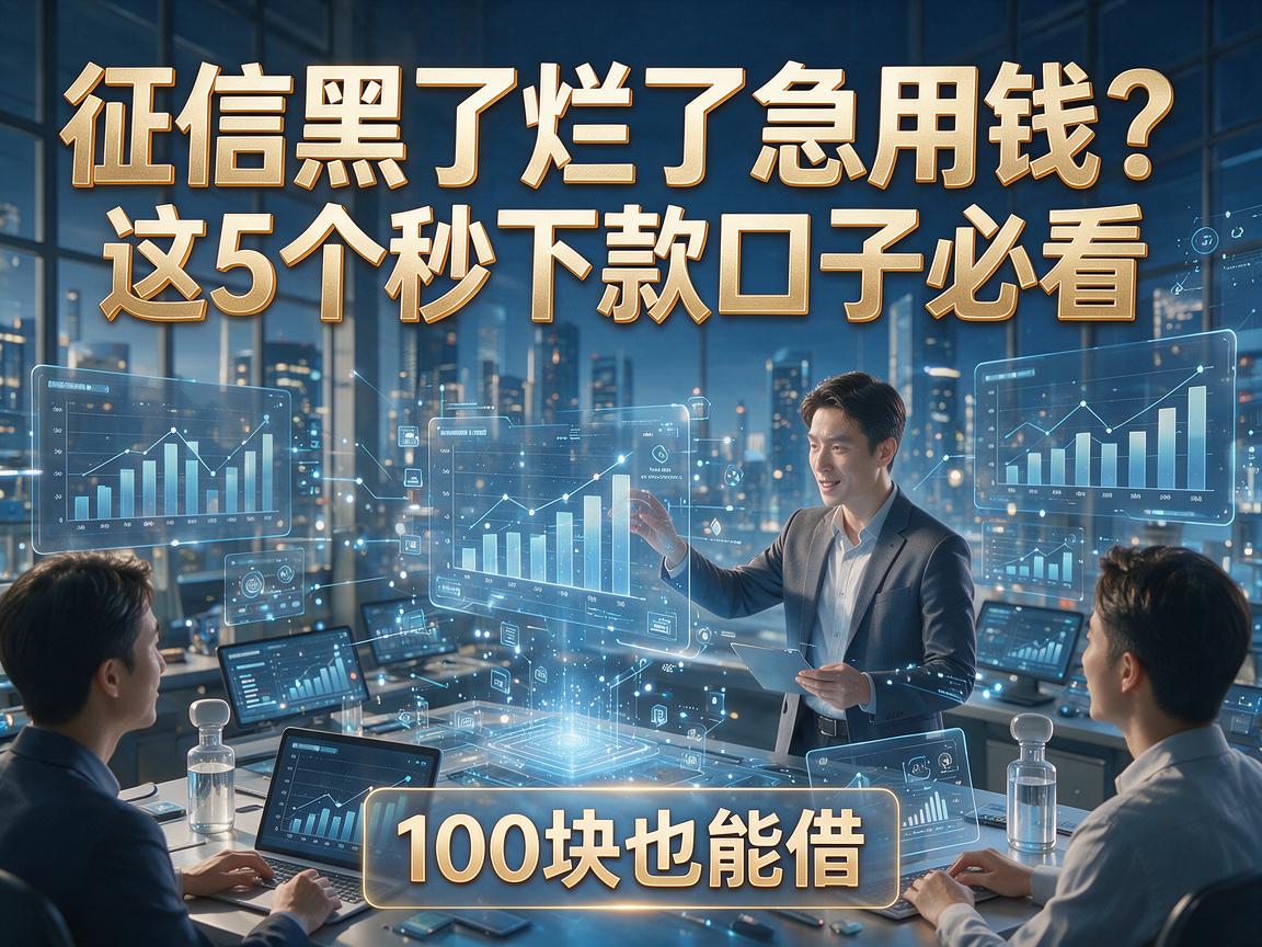 征信黑了烂了急用钱?这5个秒下款口子必看,100块也能借!