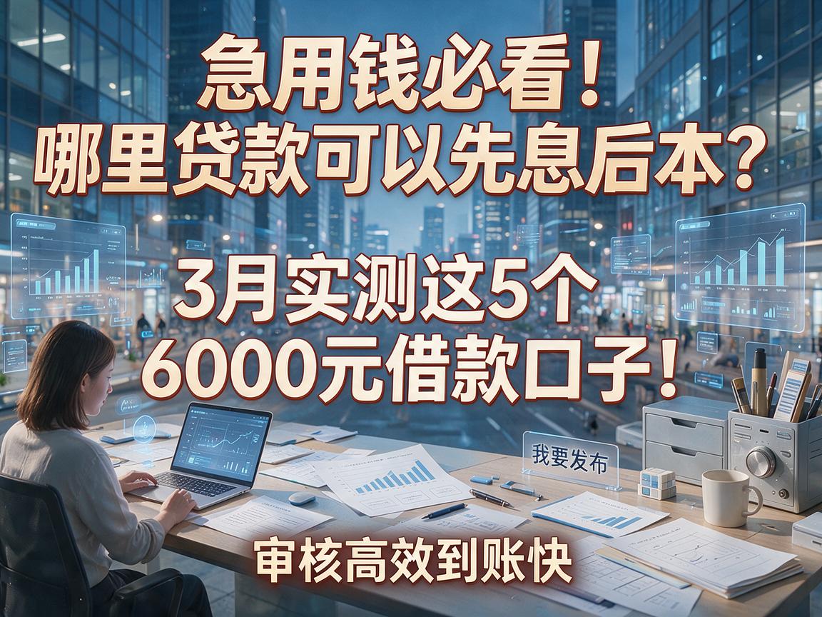 急用钱必看！哪里贷款可以先息后本？3月实测这5个6000元借款口子，审核高效到账快