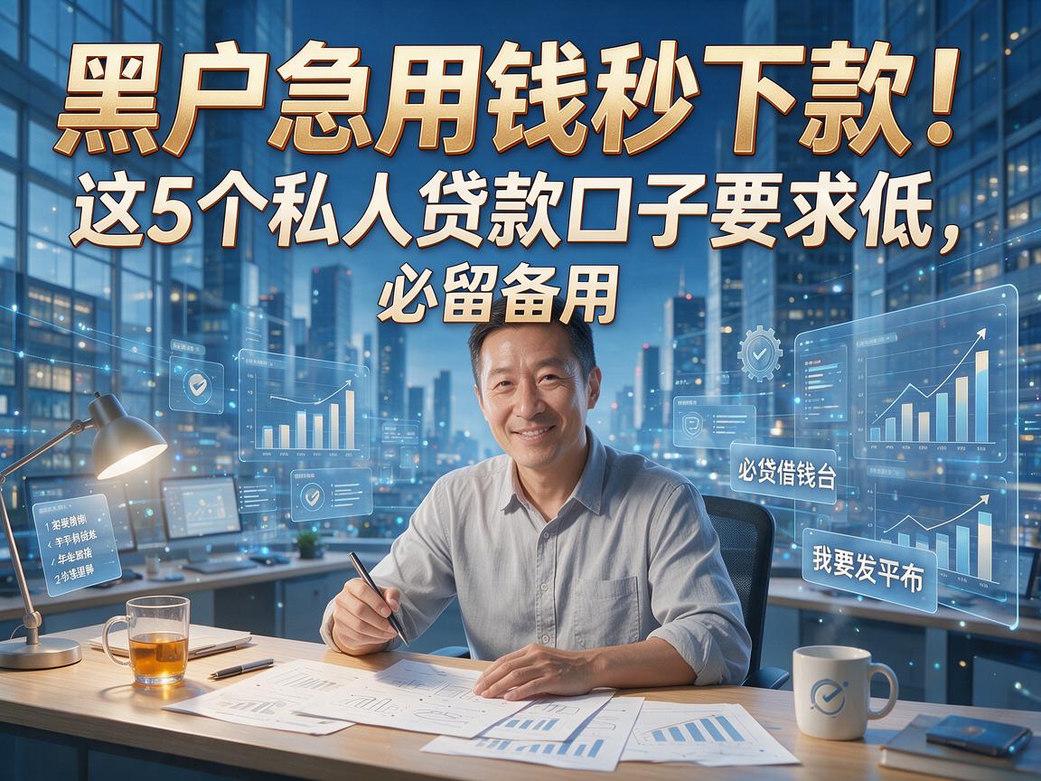 黑户急用钱秒下款！这5个私人贷款口子要求低，必留备用