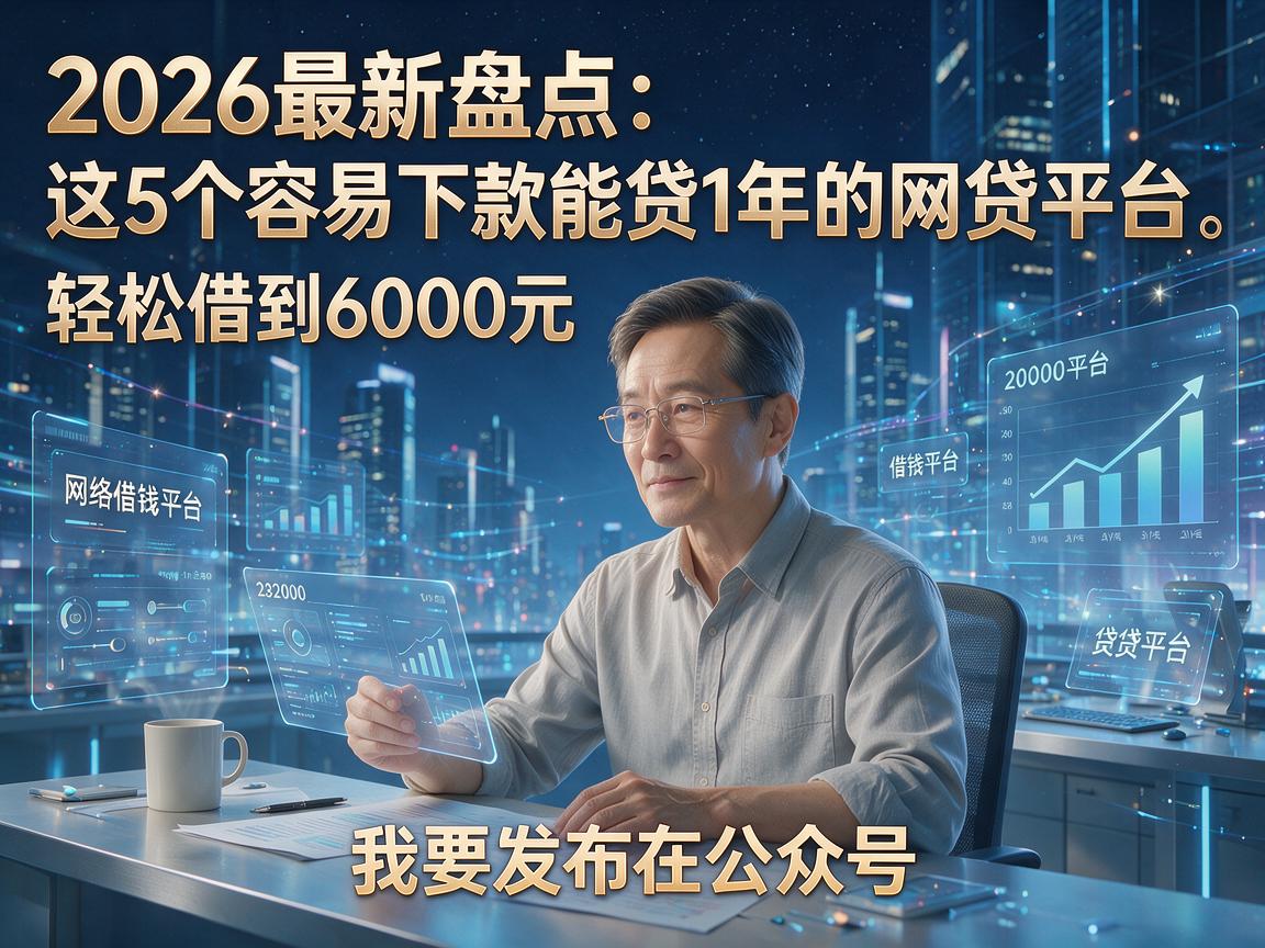 2026最新盘点：这5个容易下款能贷1年的网贷平台，轻松借到6000元！