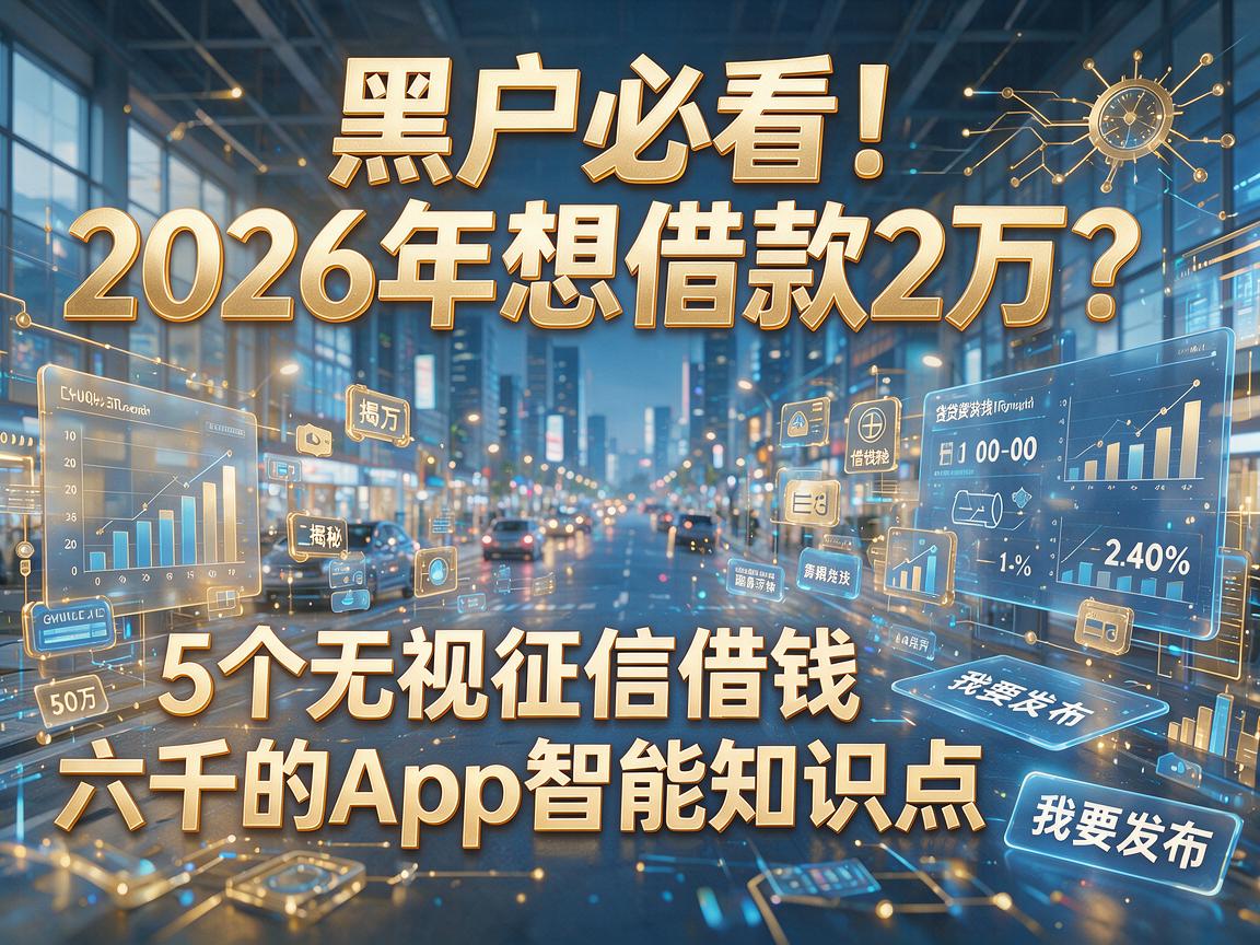 黑户必看!2026年想借款2万?揭秘5个无视征信借钱六千的App与智能知识点
