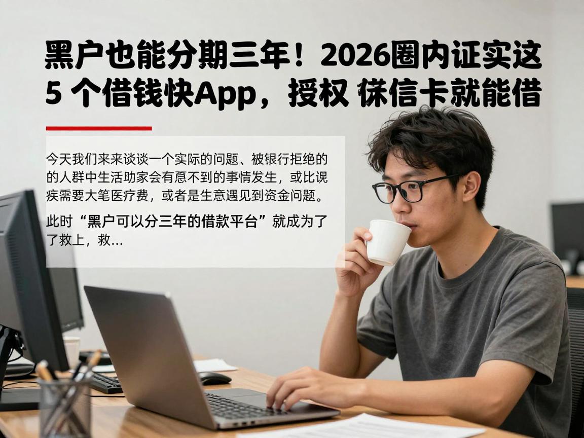 黑户也能分期三年！2026圈内证实这5个借钱快App，授权芝麻信用卡就能借