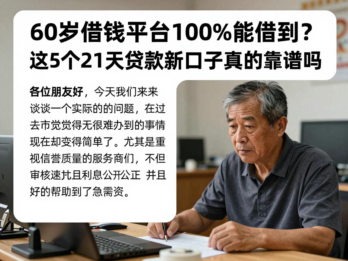 60岁借钱平台100%能借到？这5个21天贷款新口子真的靠谱吗
