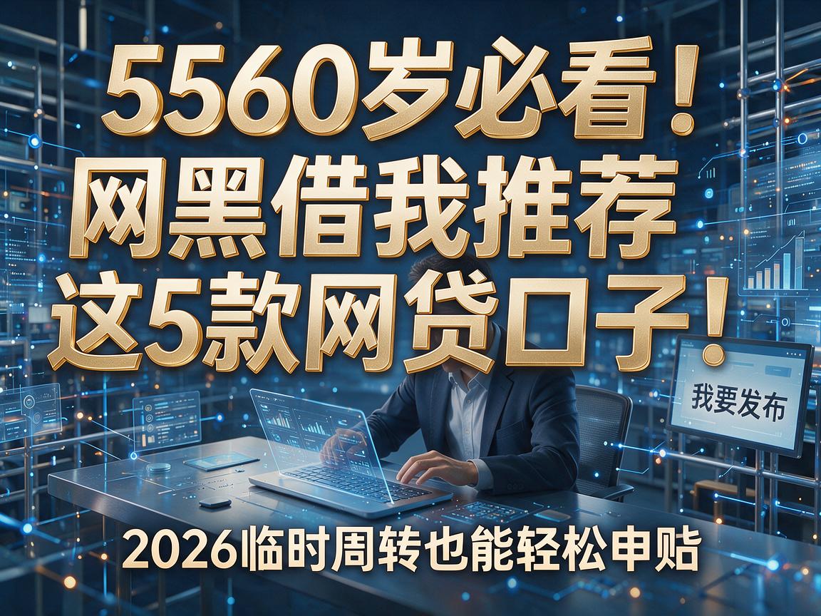 5560岁必看！网黑借我推荐这5款网贷口子，2026临时周转也能轻松申贷