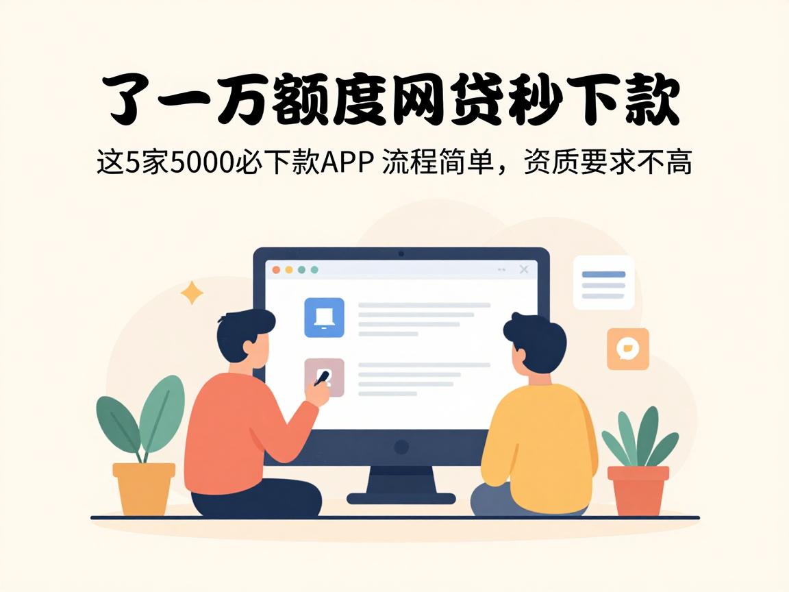 有了一万额度网贷秒下款！这5家5000必下款APP门槛低、流程简单，资质要求不高