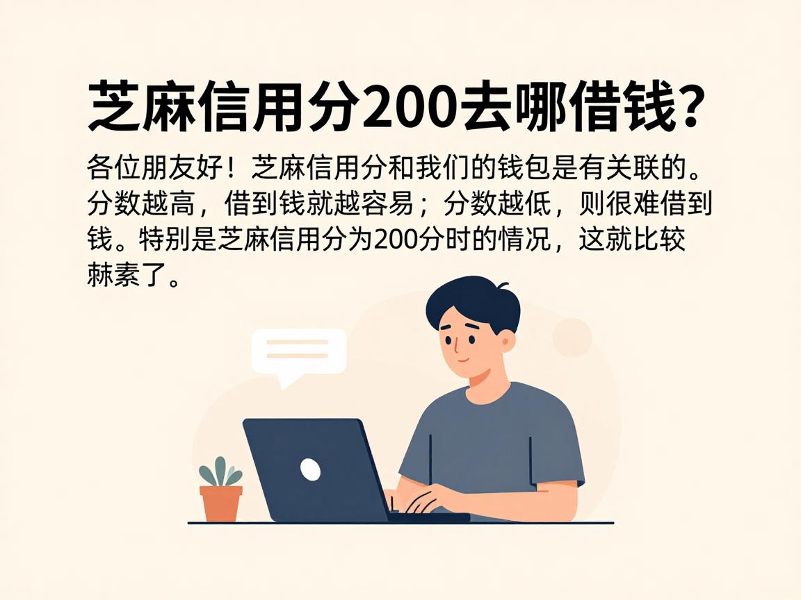 芝麻信用分200去哪借钱?2026年亲测这5个小额网贷通过率高