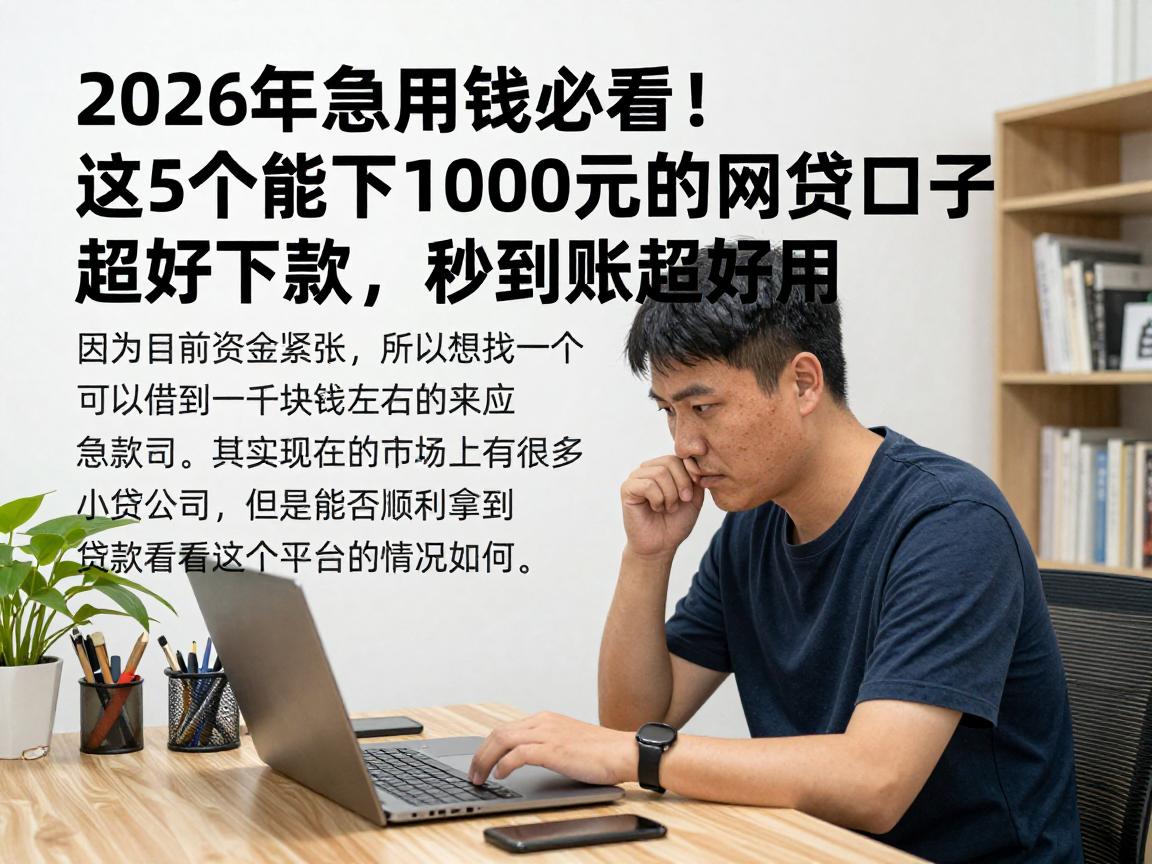 2026年急用钱必看！这5个能下1000元的网贷口子超好下款，秒到账超好用