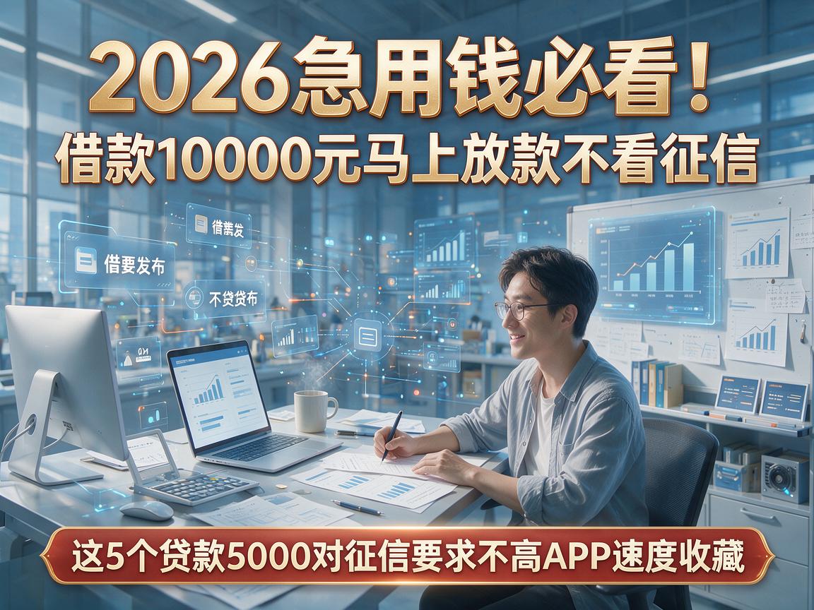 2026急用钱必看！借款10000元马上放款不看征信，这5个贷款5000对征信要求不高APP速度收藏！