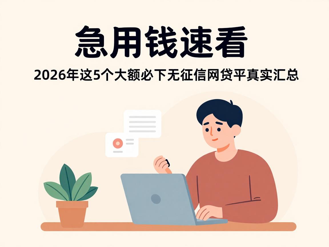 急用钱速看！2026年这5个大额必下无征信网贷平台真实汇总