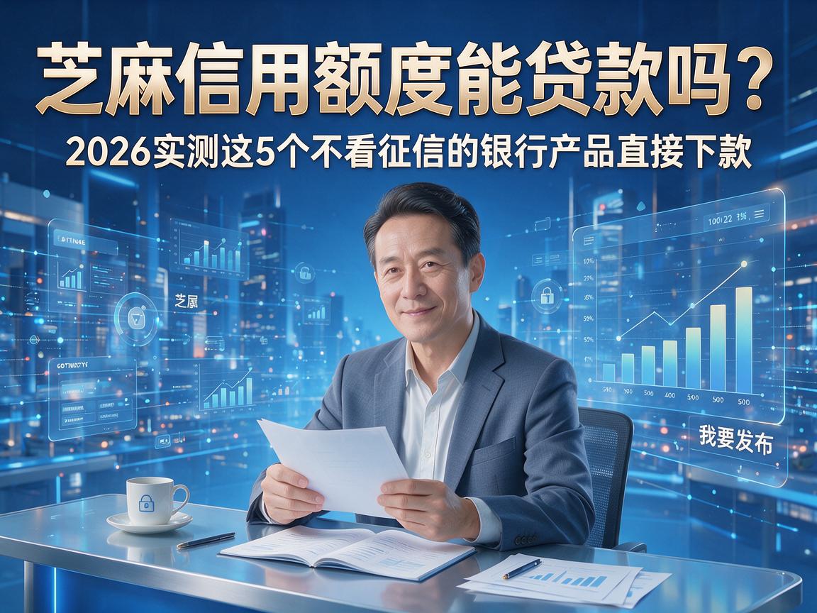 芝麻信用额度能贷款吗？2026实测这5个不看征信的银行产品直接下款