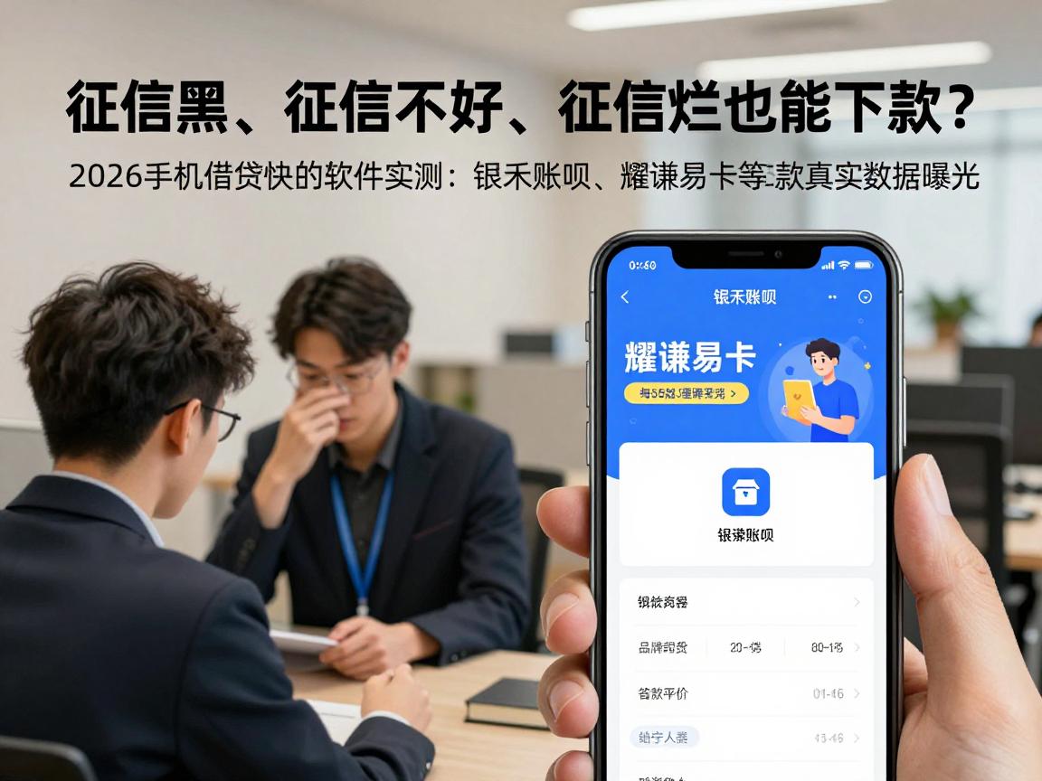征信黑、征信不好、征信烂也能下款？2026手机借钱快的软件实测：银禾赊呗、耀谦易卡等5款真实数据曝光