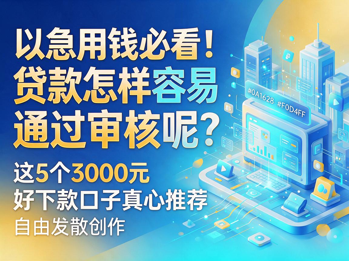 急用钱必看!贷款怎样容易通过审核呢?这5个3000元好下款口子真心推荐