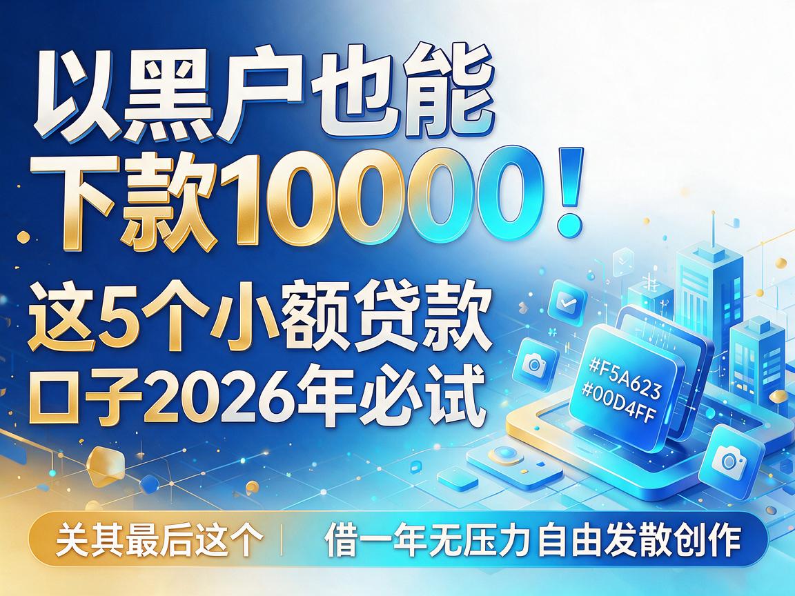 黑户也能下款10000！这5个小额贷款口子2026年必试，尤其最后这个借一年无压力