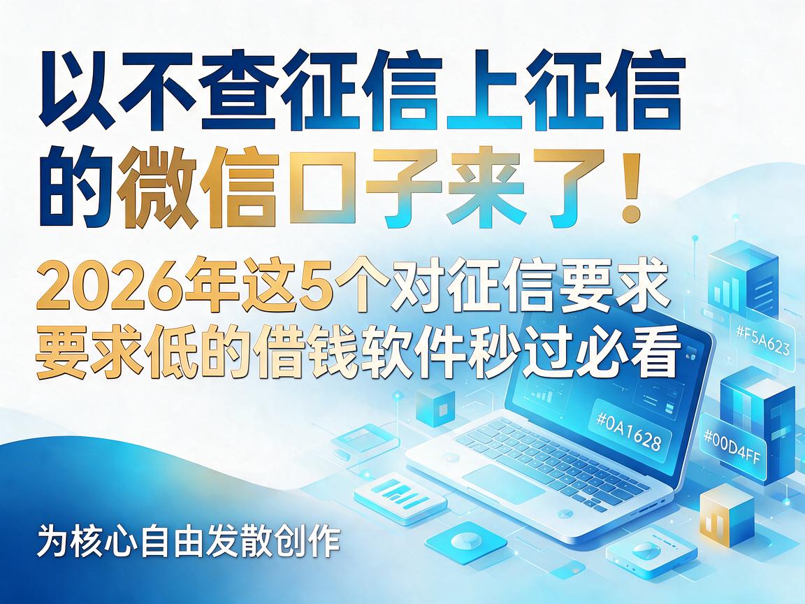 不查征信上征信的微信口子来了！2026年这5个对征信要求低的借钱软件秒过必看