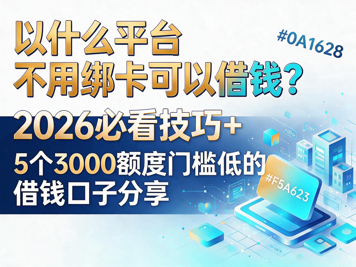 什么平台不用绑卡可以借钱?2026必看技巧+5个3000额度门槛低的借钱口子分享