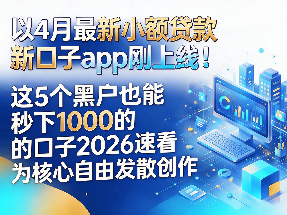 4月最新小额贷款新口子app刚上线！这5个黑户也能秒下1000的口子2026速看
