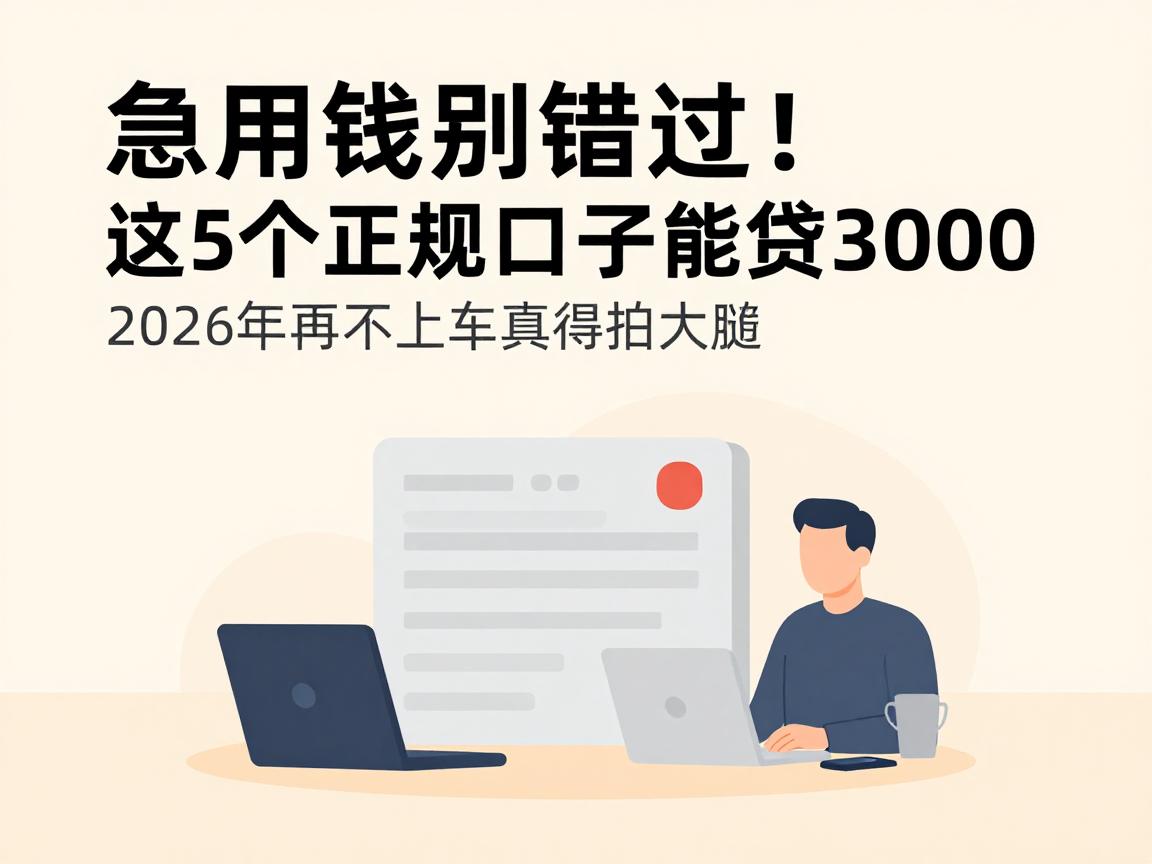 急用钱别错过!凭银行卡可以借款,这5个正规口子能贷3000,2026年再不上车真得拍大腿!