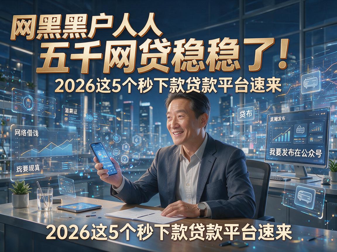 网黑黑户人人五千网贷稳了!2026这5个秒下款贷款平台速来